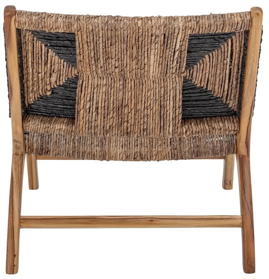 Fekete-barna fotel szövött résszel Grant - Bloomingville