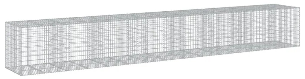 horganyzott vas gabion kosár fedéllel 750 x 100 x 100 cm