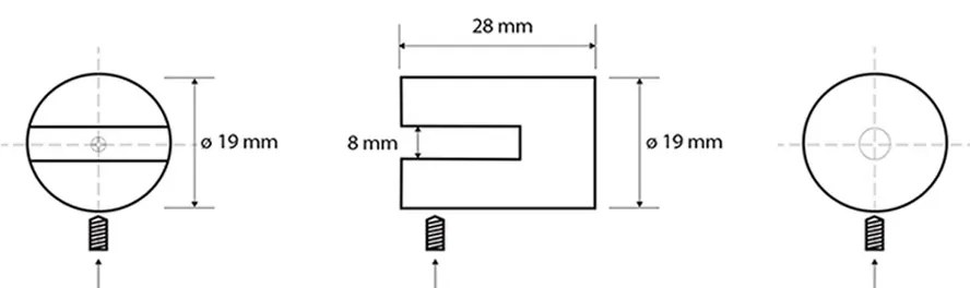 SAPHO XR008 X-Round üveg polctartó 8 mm, ezüst