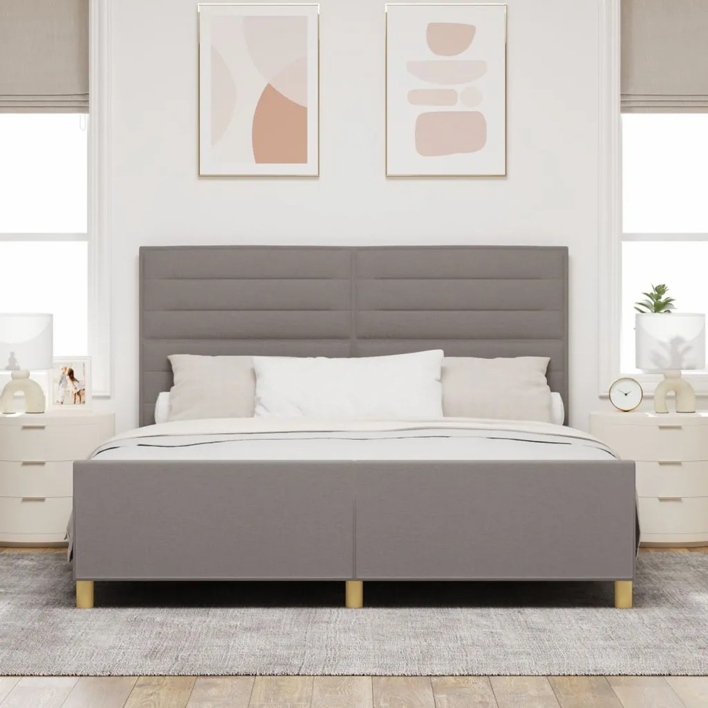 Ágykeret Taupe színben, 180x200 cm, Szövet