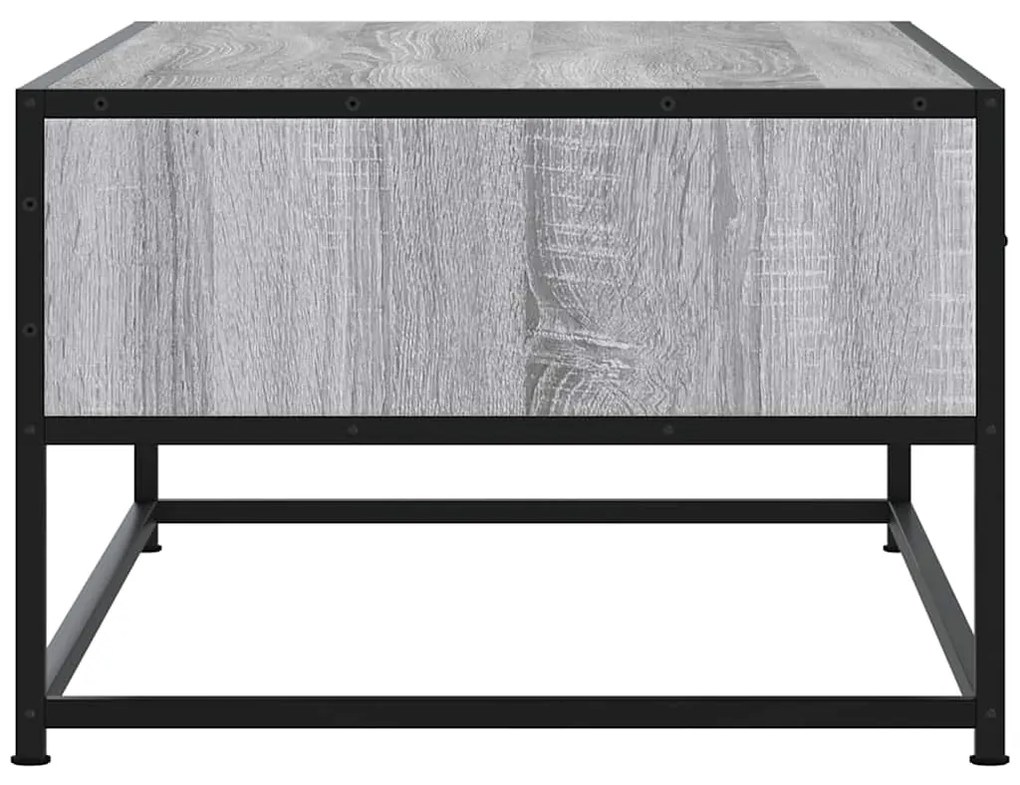 szürke sonoma szerelt fa és fém dohányzóasztal 100 x 50 x 35 cm