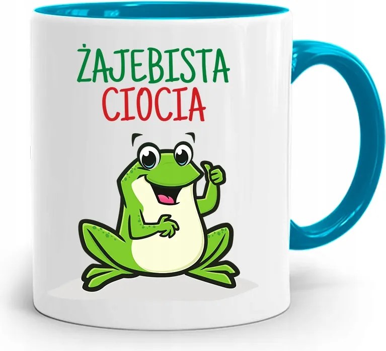 Kék Bögre Ajándék Nagynéninek Békás Nagynéni nyomott mintával