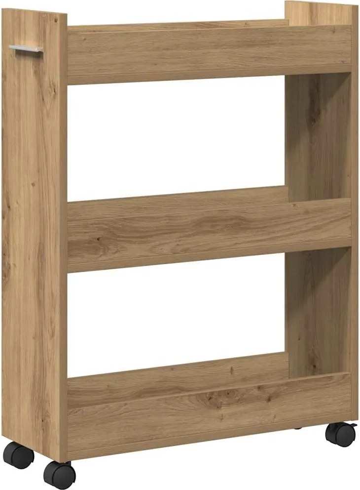 vidaXL Cabinet kerékkel Artisan tölgy 60 x 22 x 79 cm