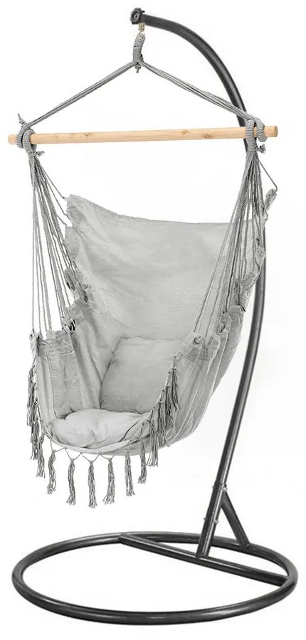 Puerto függőszék állvánnyal szürke-fekete