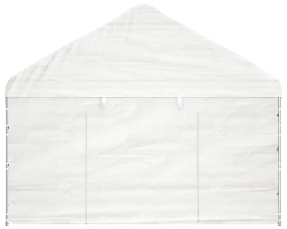 fehér polietilén pavilon tetővel 4,08 x 2,23 x 3,22 m