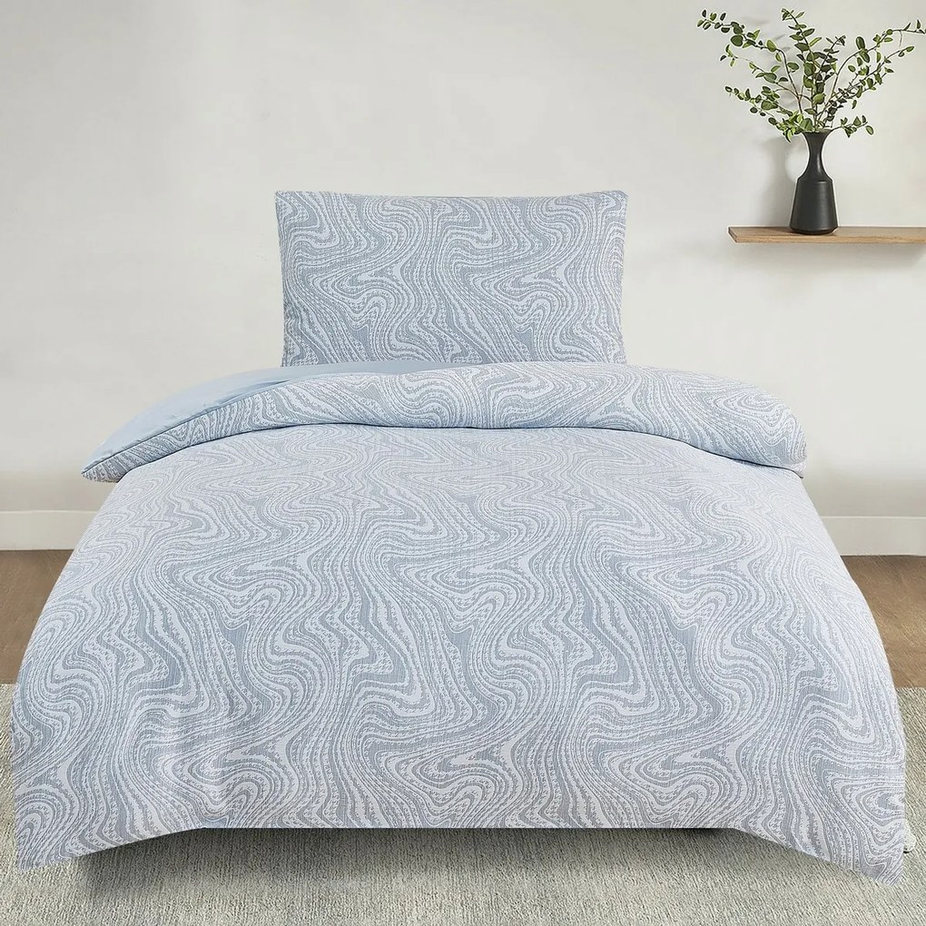 Alabama kék jacquard ágynemű, 140 x 200 cm, 70 x 90 cm