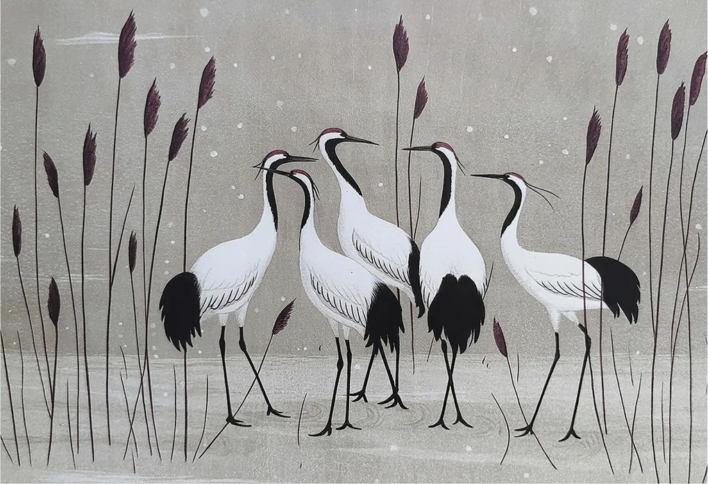 Fotótapéta Flizelina Nappali és Hálószoba Irodába Daru csorda 152x104 Ragasztó