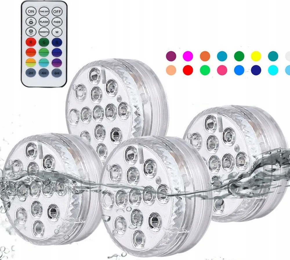 Kerti Medence Világítás Medence Lámpák 4 Db Távirányítóval