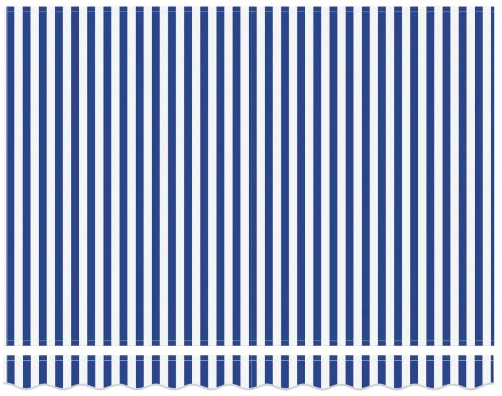 Manuális Behúzható Napellenző Kék és Fehér 300x250 cm