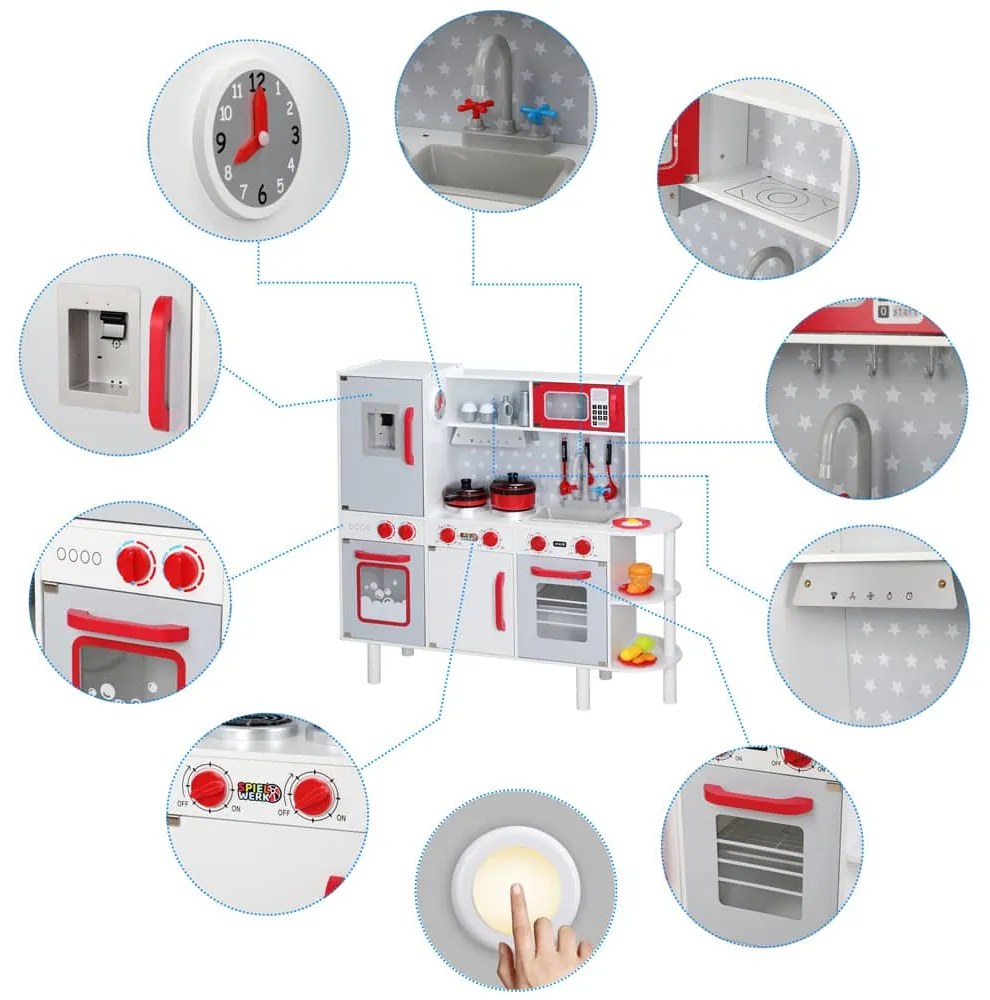 Deuba Gyerek fa játékkonyha tartozékokkal