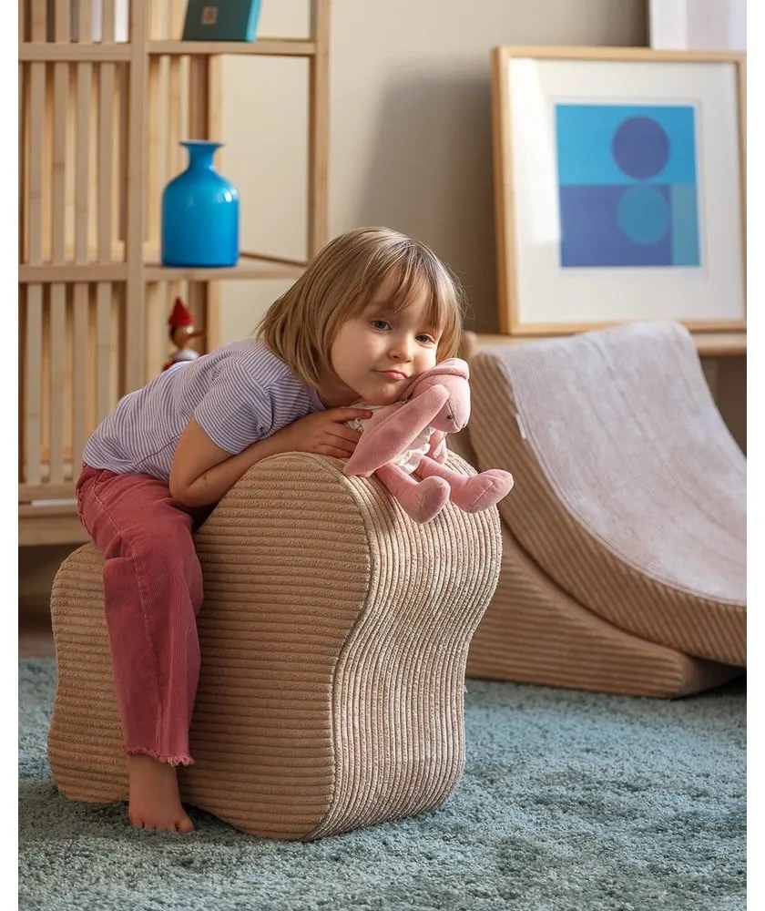 Világosbarna kordbársony gyerek puff Cloud – Wigiwama