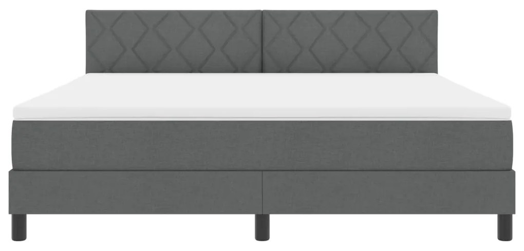 Boxspring ágy matraccal Sötét szürke 180x200 cm Szövet