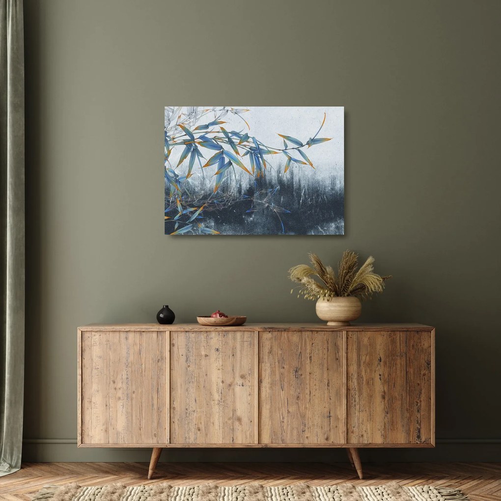 Kép - bambusz a falon (üvegen) (70x50 cm)