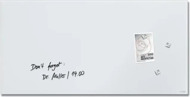 Mágneses üvegtábla, 91x46x1,5 cm, SIGEL Artverum® , szuper fehér, matt (SDGL546)