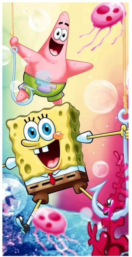 SpongyaBob Bubble fürdőlepedő, strand törölköző 70x140cm