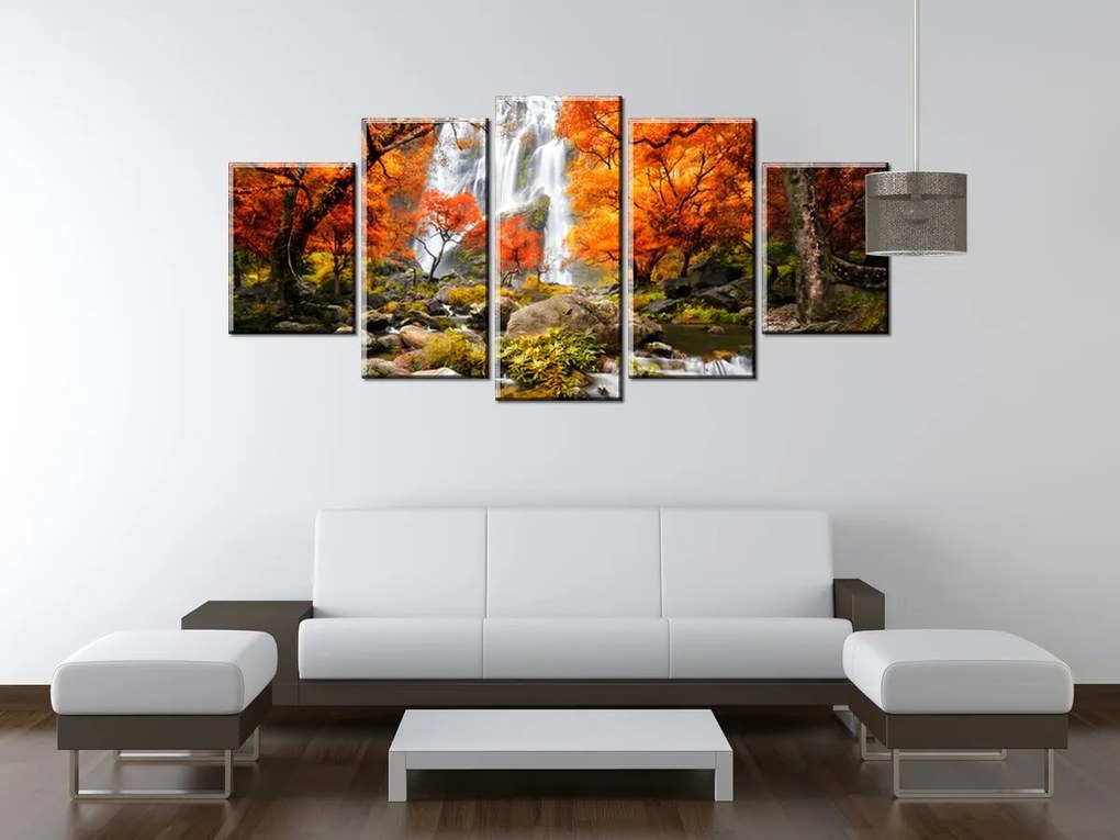 Gario Vászonkép Oszi vízesés - 5 részes Méret: 100 x 70 cm