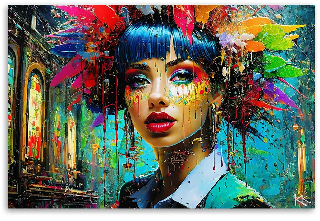 Gario Vászonkép Absztrakt színes nő Méret: 120 x 80 cm