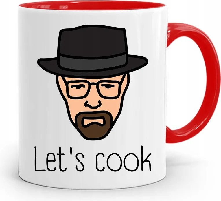 Piros Bögre Szakácsnak Let's Cook nyomott mintával