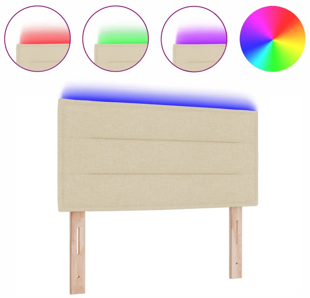 LED ágytámla LED -es lámpákkal Krém 80 cm Poliészter