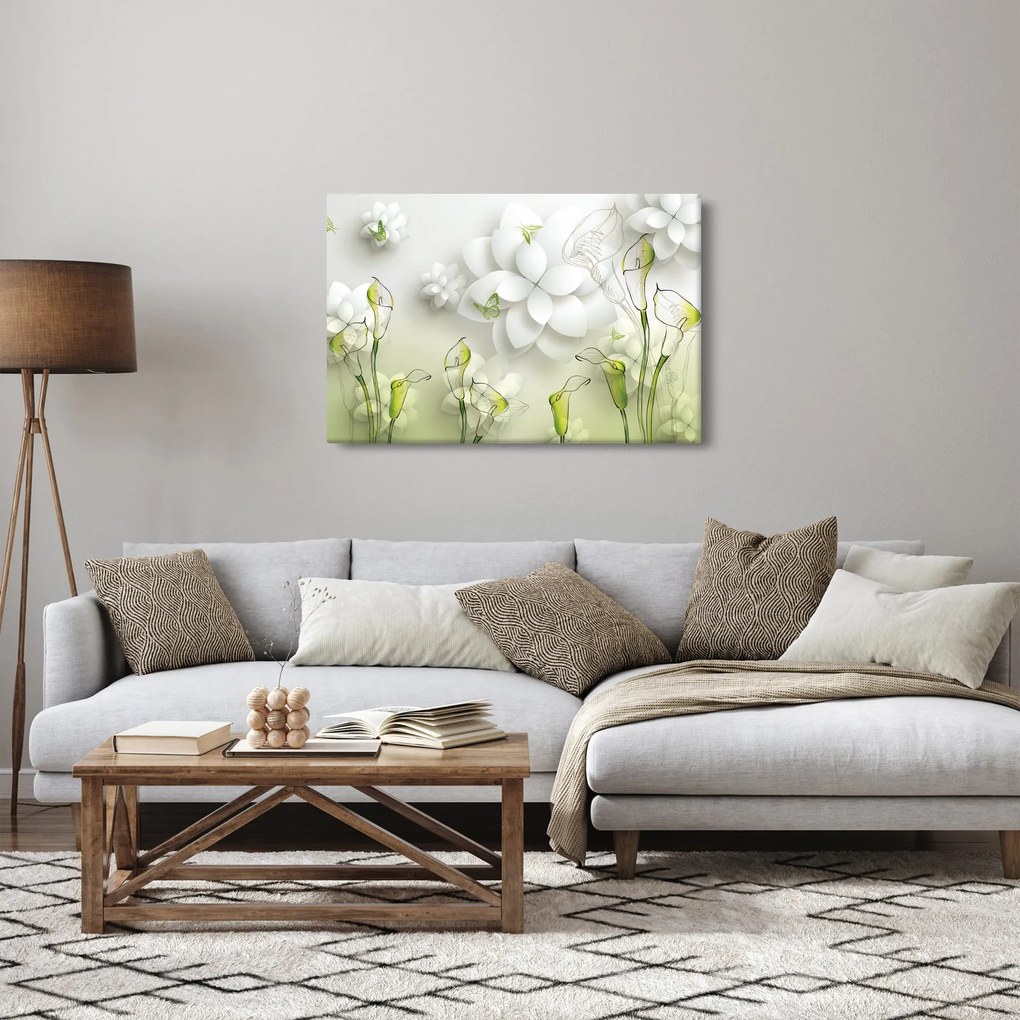Kép virággal (90x60 cm)