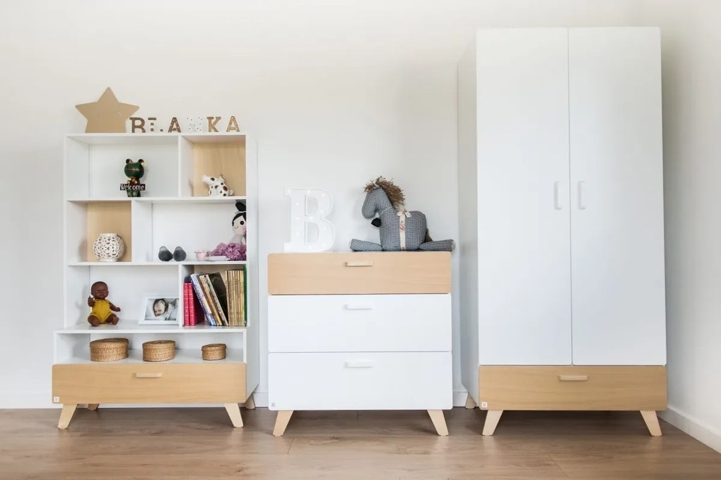 Gyerek komód fehér /bükk HOPPA