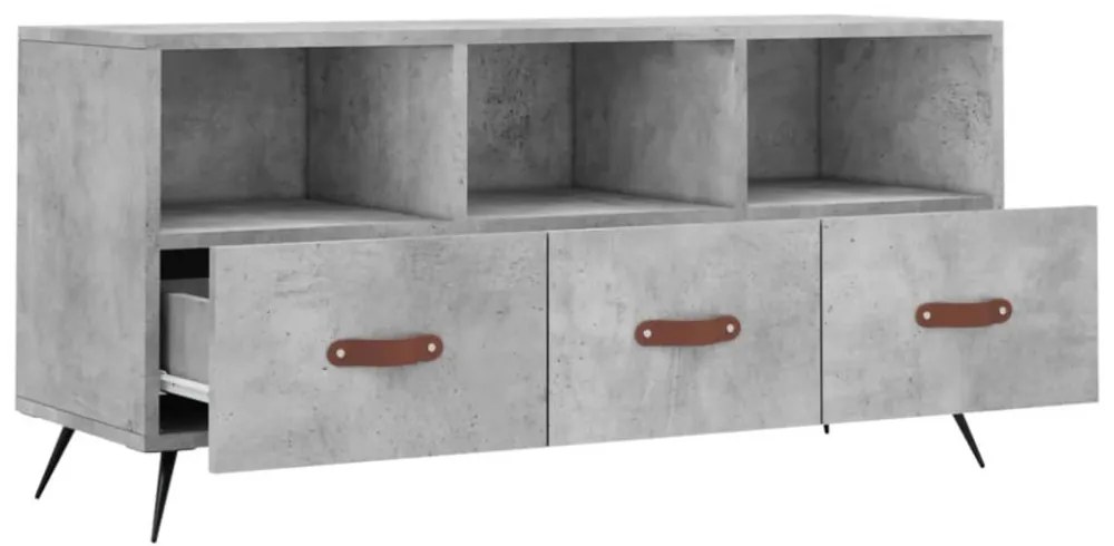 betonszürke szerelt fa TV-szekrény 102 x 36 x 50 cm