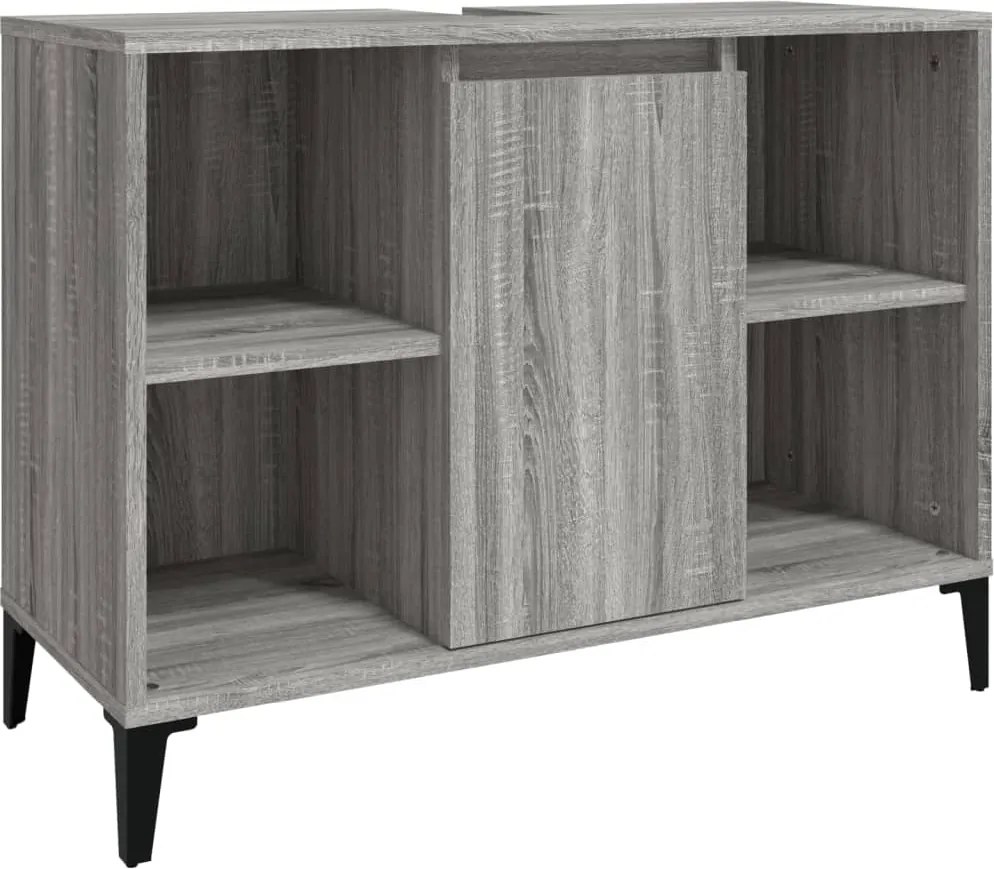 vidaXL szürke sonoma színű szerelt fa mosdószekrény 80 x 33 x 60 cm