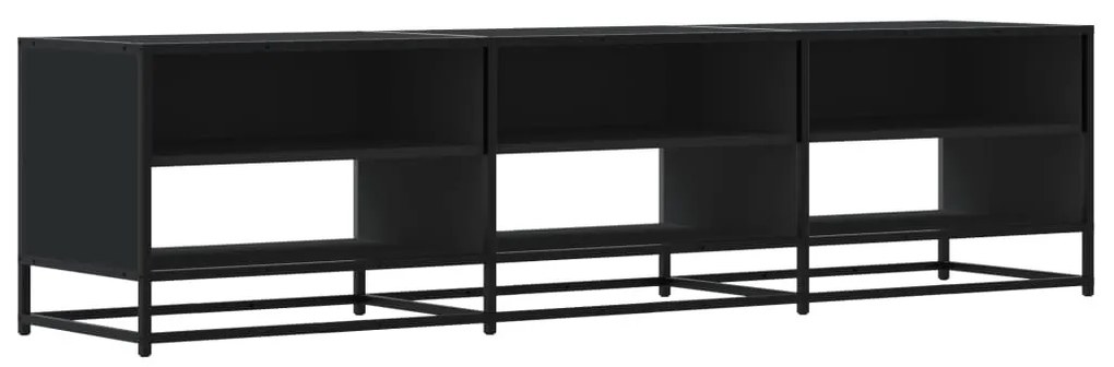 fekete szerelt fa TV-szekrény 180 x 40 x 46 cm