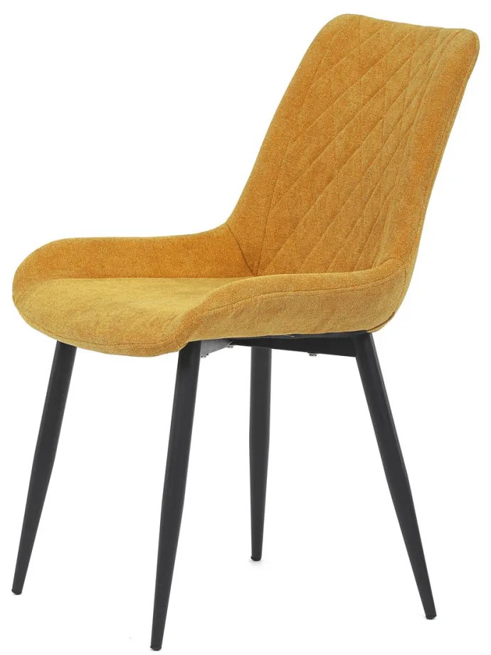 Scaun din țesătură galbenă cu model elegant Romb. DCL-218