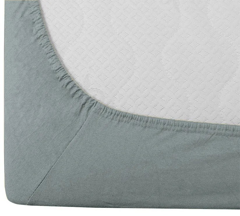 Jersey zöldeskék lepedő 90x200 cm