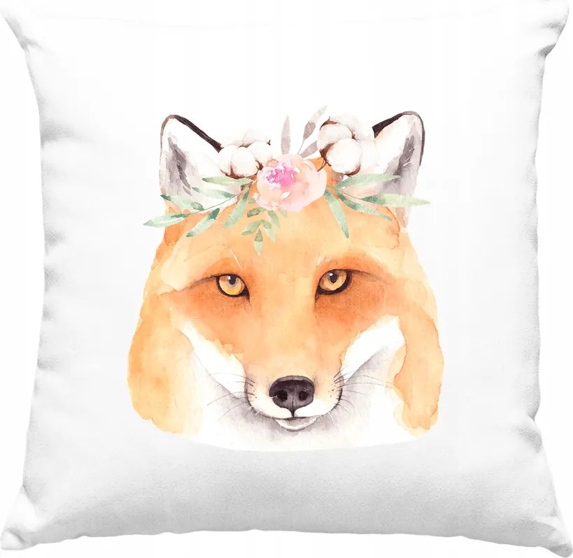 Róka párna Róka Virágok Kedves 1 Fehér