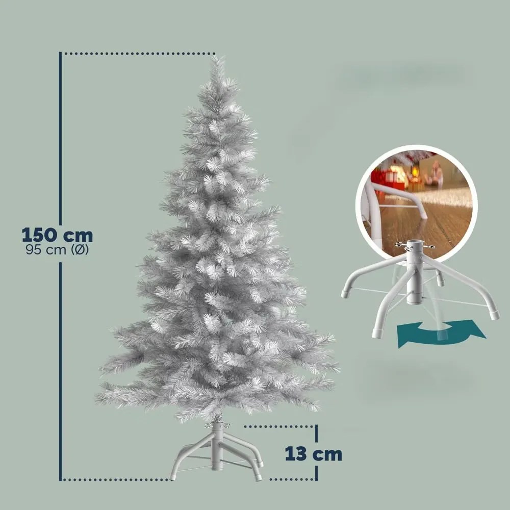 Deuba Műfenyő karácsonyfa 150 cm - fehér