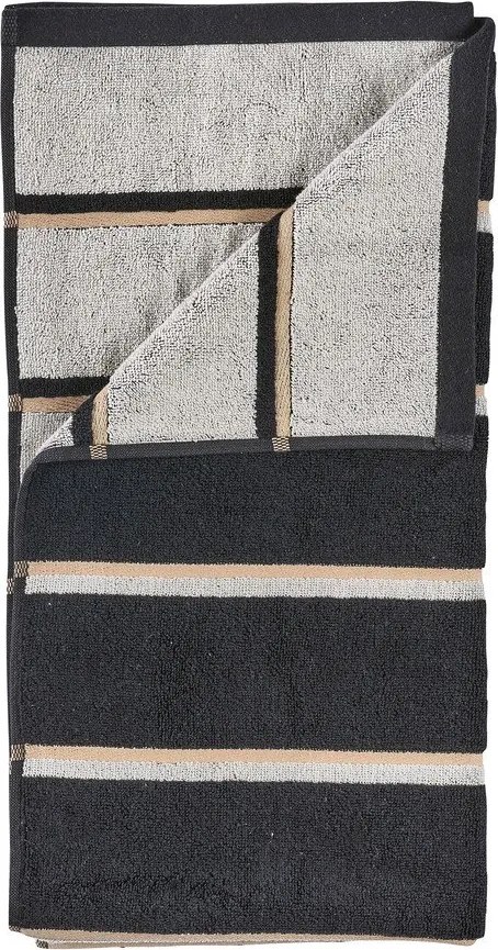 Fekete-világosszürke pamut törölköző 50x100 cm Sauna – Zone