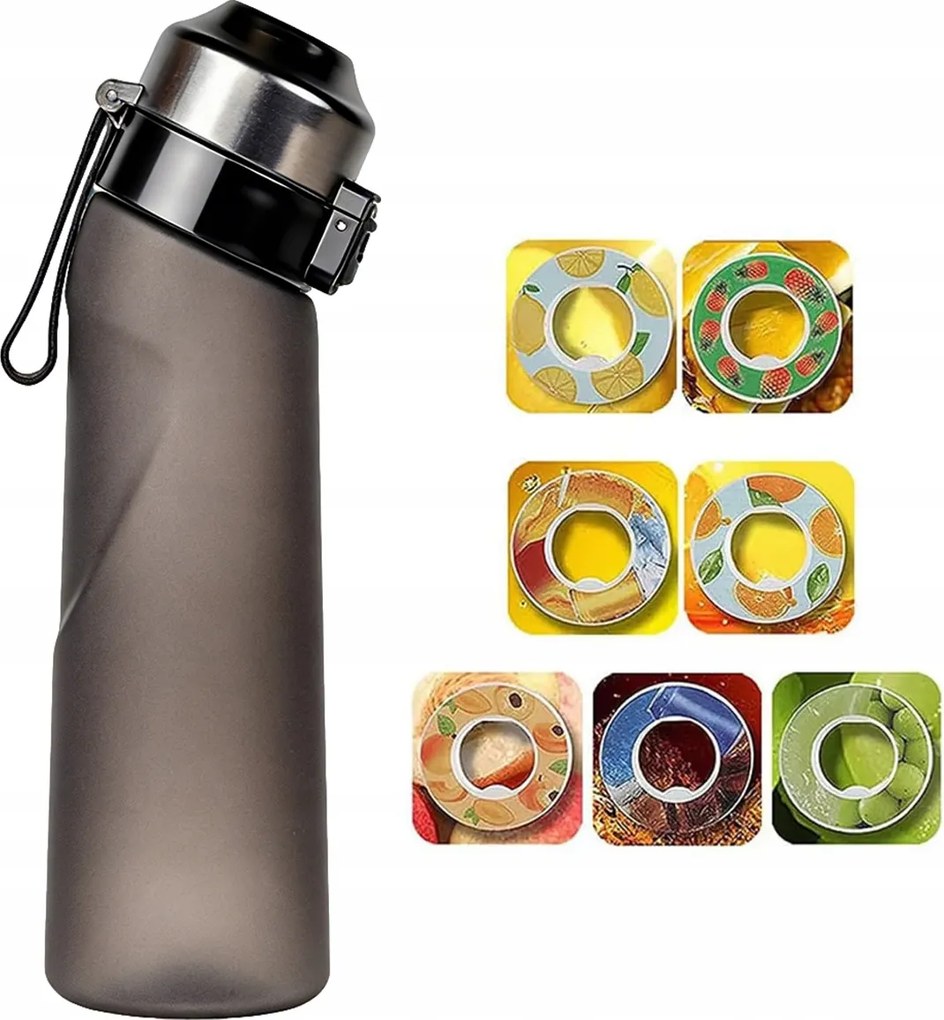 Sport ízesített vizes palack, Kulacs 650 ml 7 ízkapszulával