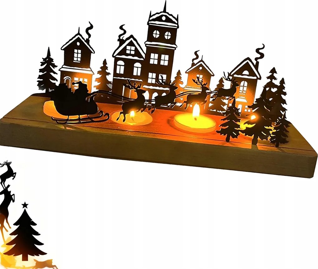 Adventi gyertyatartók, fából készültek, karácsonyi díszek