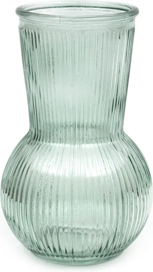 Üvegváza Zöld 18x11cm Dombornyomott Klasszikus Váza 10 20