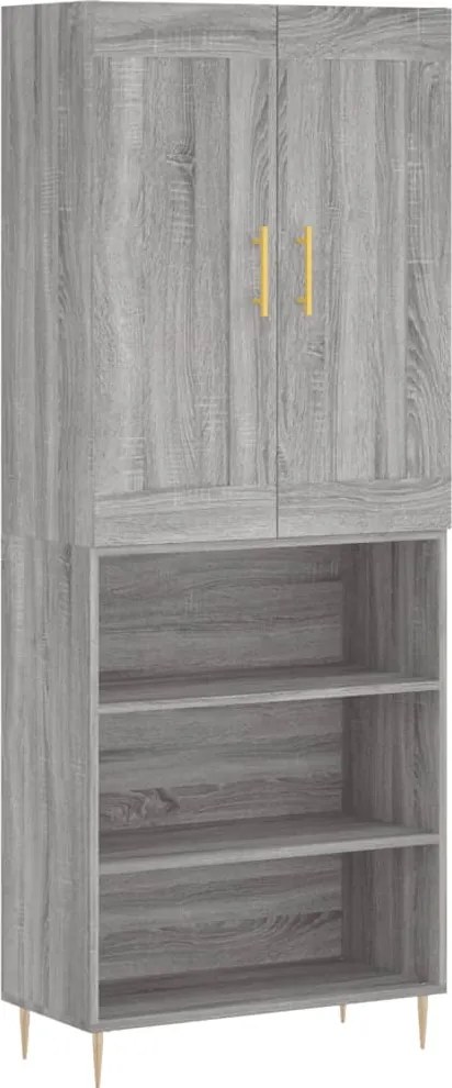 vidaXL szürke sonoma szerelt fa magasszekrény 69,5 x 34 x 180 cm