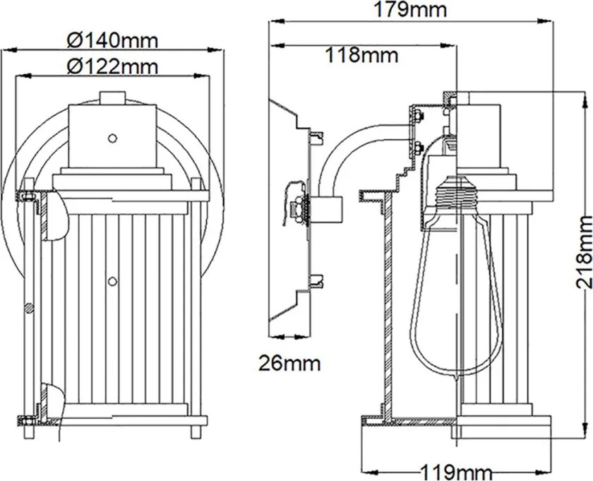 Quoizel Riggs QZ-RIGGS1-BATH-WS Fali lámpa 1x40W/E14 IP44