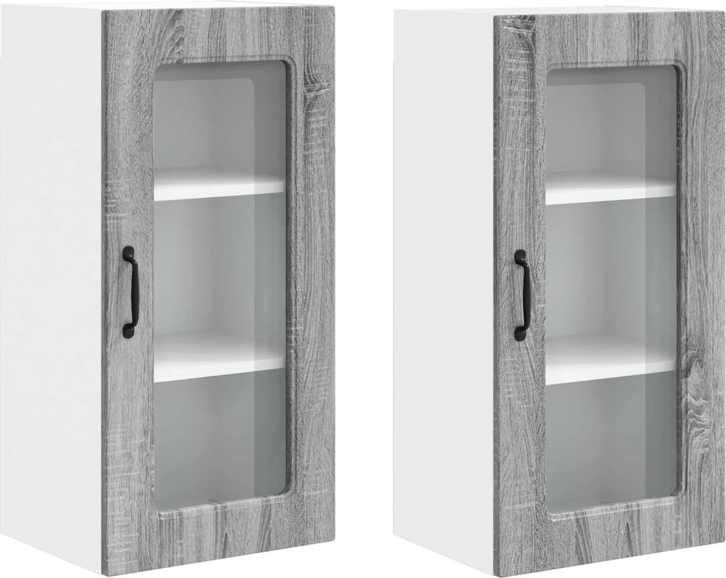 vidaXL Konyhaszekrény Kalmar 2 pcs Szürke Sonoma 40 x 31 x 80 cm