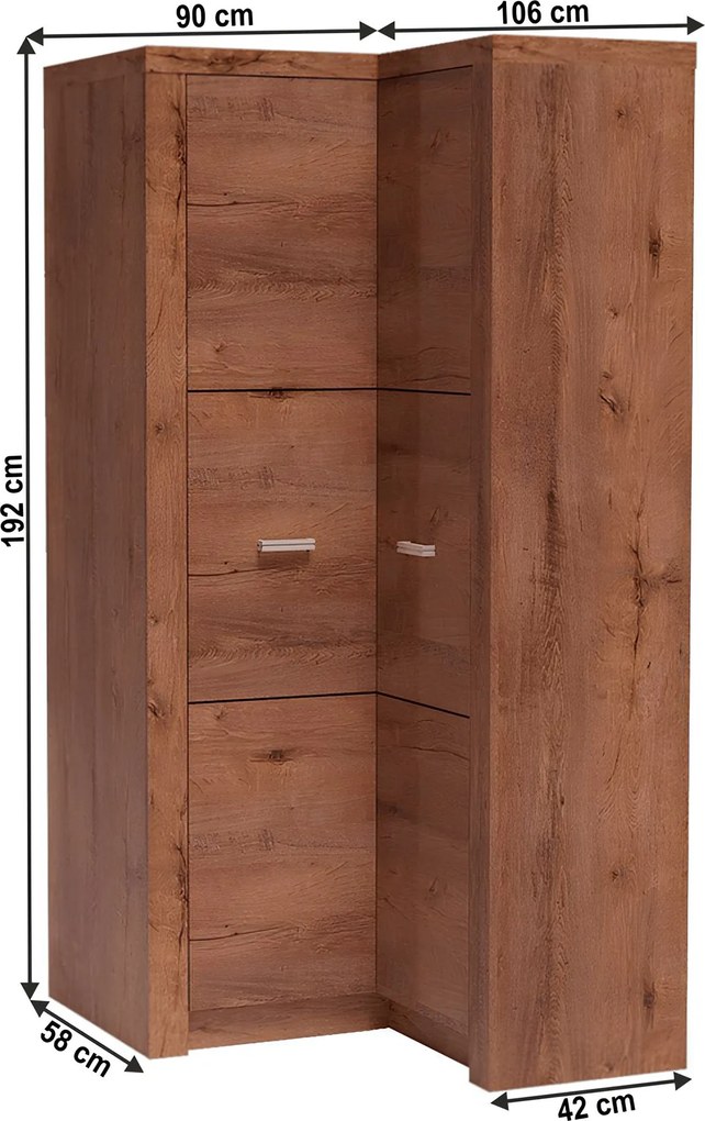 Sarokszekrény 14, világos kőris, INFINITY 14