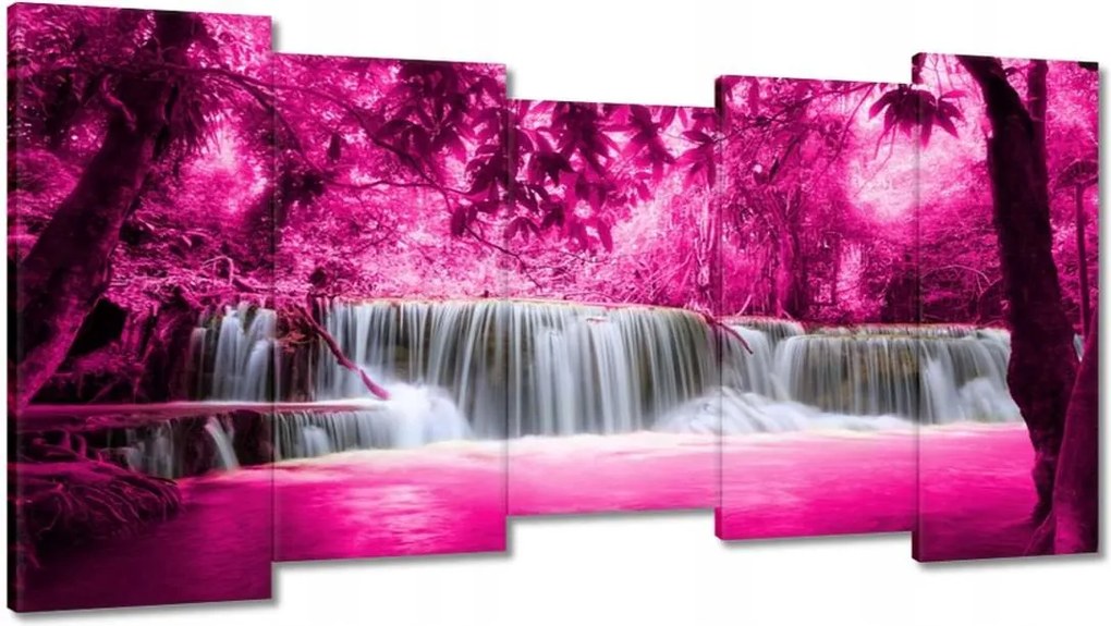 Vászonkép 150x80 Rózsaszín vízesés Tájkép