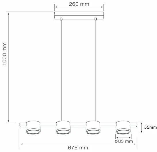 LED Csillár zsinóron MIRELLA 4xGX53/6W/230V arany/fekete
