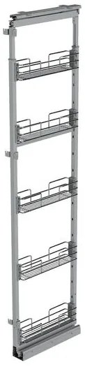 Konyhai fémrács, kamravasalat, 150mm, króm, teljes kihúzású, csillapított záródás, 1880-2180mm, 5 kosár SIGE, Green Line 258
