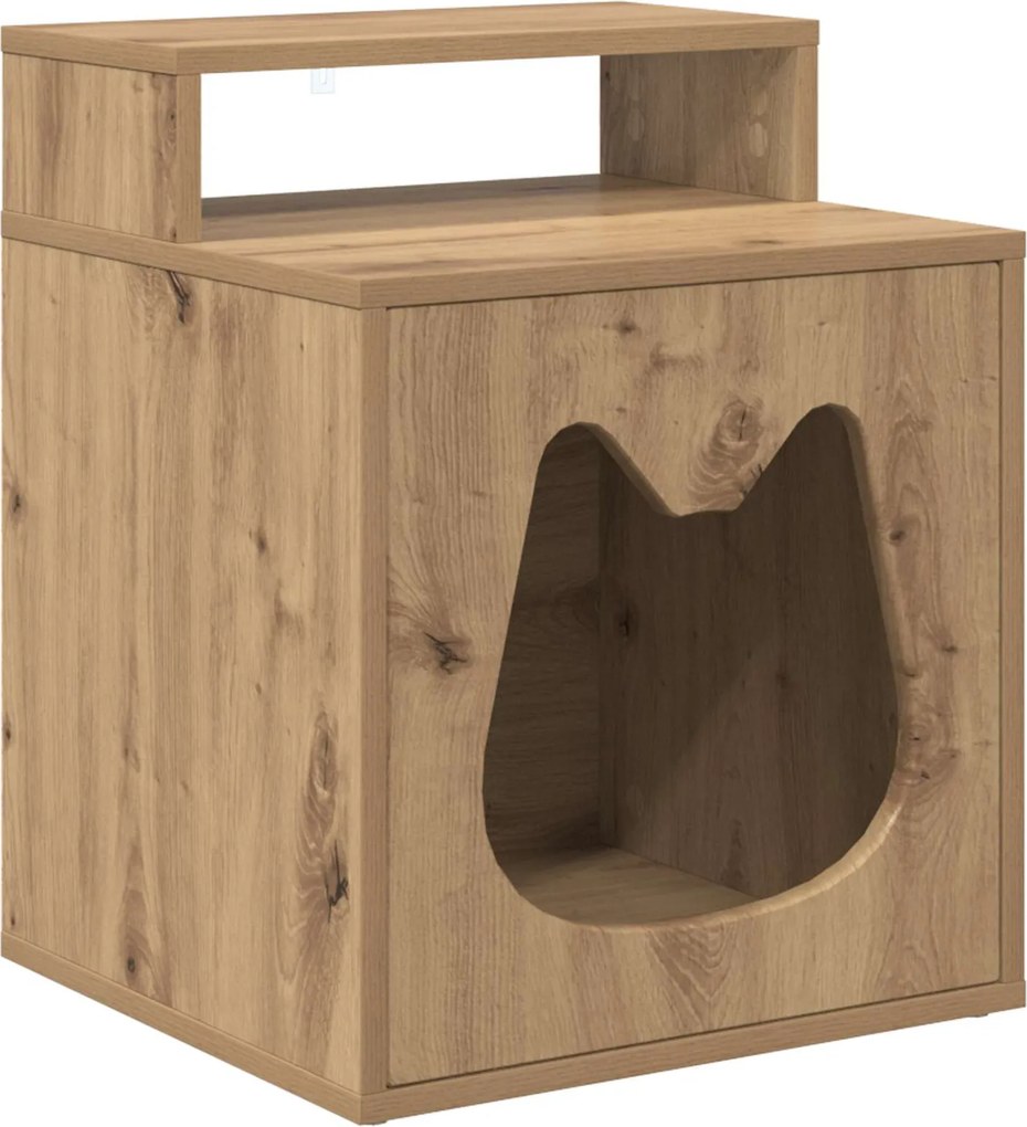 vidaXL Macska Ház Művészi tölgy 42,5 x 40 x 53,5 cm Faanyag