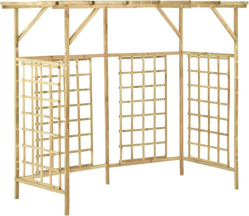 vidaXL impregnált fenyőfa kerti pergola 3 szemeteskukához