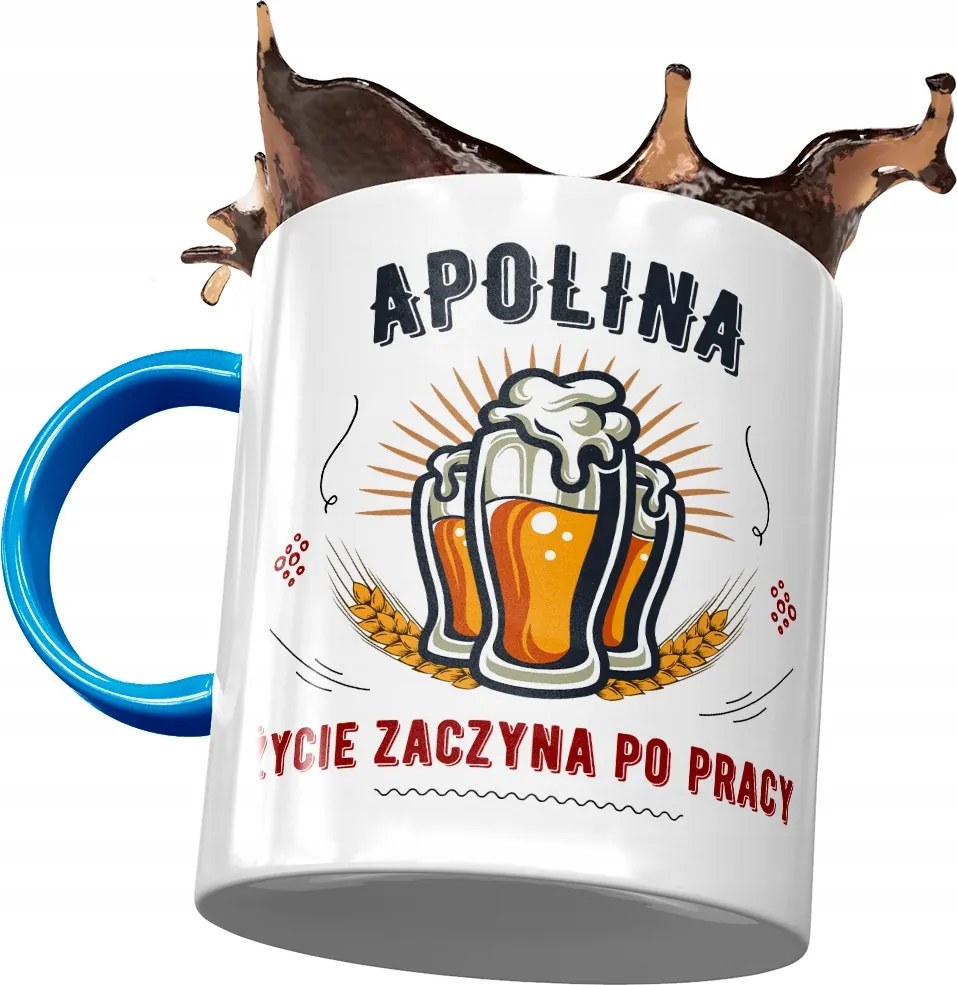 Kék Bögre Apolina Barátnő Feleség Ajándék Nyomtatott Fotóval