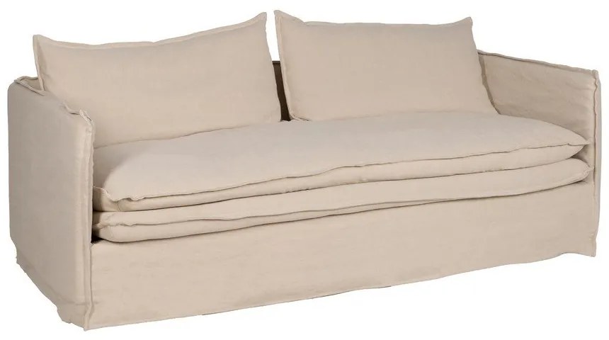 Krémszínű len kanapé 210 cm – Ixia