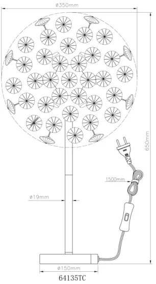 Globo 64135TC - LED Asztali lámpa KATRINA 8xG9/3,5W/230V fényezett króm