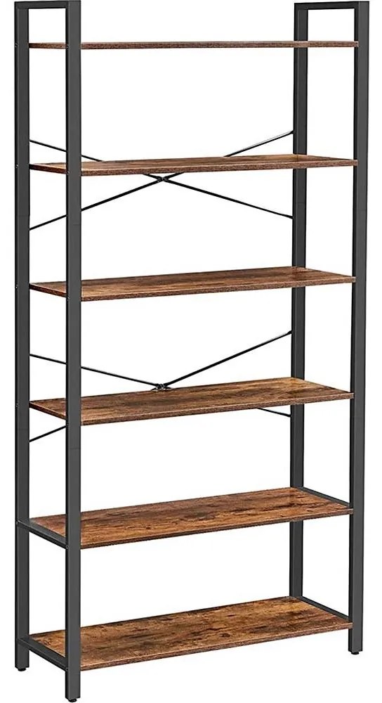 NAVARO könyvespolc barna/fekete