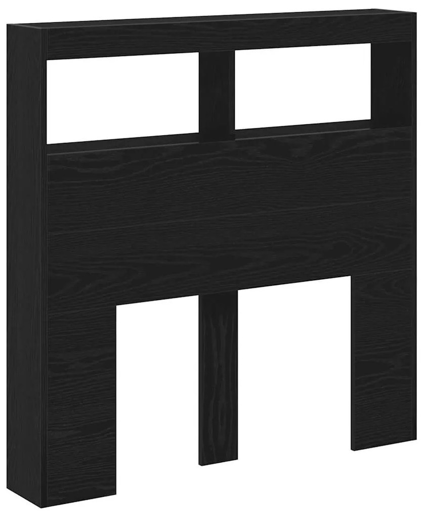 fekete tölgy színű áthidalószekrény LED-ekkel 100 x 17 x 102 cm